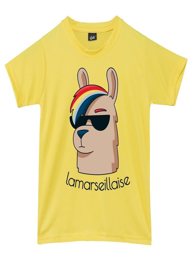 RISH Tshirt for Boys and Kids | Soft Quick Dry Tshirts - Lamarseillaise Printed Casuals - Yellow Tshirt 5-6 Years - Image 1